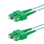 Picture of 0.5m ASC to ASC Aqua OM4 Duplex OFNP (Plenum-Rated) Fiber Patch Cable
