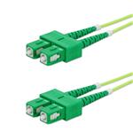 Picture of 0.5m ASC to ASC Lime Green OM5 Duplex OFNP (Plenum-Rated) Fiber Patch Cable