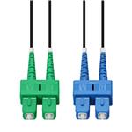 Picture of 15m ASC to ASC Black OS2 Duplex Armored OFNR (Riser-Rated) SMF Fiber Outdoor Patch Cable