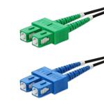 Picture of 15m ASC to ASC Black OS2 Duplex Armored OFNR (Riser-Rated) SMF Fiber Outdoor Patch Cable