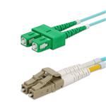 Picture of 0.5m ASC to LC Aqua OM4 Duplex OFNP (Plenum-Rated) Fiber Patch Cable