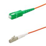 Picture of 0.5m ASC to LC Orange OM1 Simplex OFNP (Plenum-Rated) MMF Fiber Patch Cable
