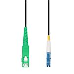 Picture of 2m ASC to LC Black OS2 Simplex Armored OFNR (Riser-Rated) SMF Fiber Patch Cable