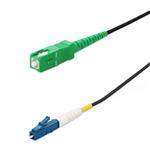 Picture of 2m ASC to LC Black OS2 Simplex Armored OFNR (Riser-Rated) SMF Fiber Patch Cable