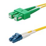 Picture of 16m ASC to LC Yellow OS2 Duplex OFNR (Riser-Rated) SMF Fiber Patch Cable with Serialized Labeled Ends