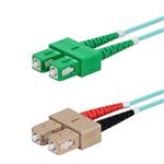 Picture of 0.5m ASC to SC Aqua OM4 Duplex OFNP (Plenum-Rated) Fiber Patch Cable