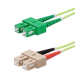 Picture of 0.5m ASC to SC Lime Green OM5 Duplex OFNP (Plenum-Rated) Fiber Patch Cable