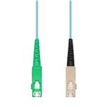 Picture of 0.5m ASC to SC Aqua OM4 Simplex OFNP (Plenum-Rated) Fiber Patch Cable