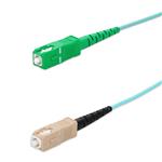 Picture of 0.5m ASC to SC Aqua OM4 Simplex OFNP (Plenum-Rated) Fiber Patch Cable