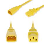 Picture of 8ft C14 Male to C13 Female Standard Commercial 18 AWG 250V at 10A PVC SJT (Service Junior Thermoplastic) Yellow Power Cable