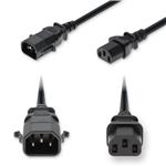 Picture of 8ft C14 Male to C13 Female P-Lock Compatible Standard Commercial 18 AWG 250V at 10A PVC SJT (Service Junior Thermoplastic) Black Power Cable