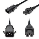 Picture of 10ft C14 Male to C15 Female P-Lock Compatible High-Temperature 14 AWG 250V at 15A PVC SJT (Service Junior Thermoplastic) Black Power Cable