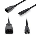 Picture of 6ft C20 Male to C19 Female Standard Commercial 18 AWG 250V at 10A PVC SJT (Service Junior Thermoplastic) Black Power Cable