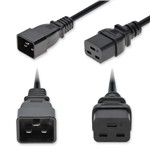 Picture of 5ft C20 Male to C19 Female Standard Commercial Temp 12 AWG 250V at 20A PVC SJT (Service Junior Thermoplastic) Black Power Cable
