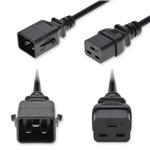 Picture of 8ft C20 Male to C19 Female P-Lock Compatible Industrial Grade 12 AWG 250V at 20A PVC SJT (Service Junior Thermoplastic) Black Power Cable