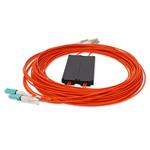 Picture of 10m CS to 2xLC Orange OM2 Simplex OFNR (Riser-Rated) Fiber Colorless Splitter Cable with 50/50 Ratio
