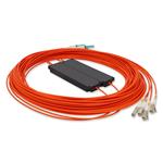 Picture of 10m CS to 2xLC Orange OM2 Simplex OFNR (Riser-Rated) Fiber Colorless Splitter Cable with 50/50 Ratio