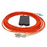 Picture of 10m CS to 2xLC Orange OM2 Simplex OFNR (Riser-Rated) Fiber Colorless Splitter Cable with 50/50 Ratio