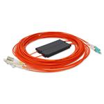 Picture of 10m CS to 2xLC Orange OM2 Simplex OFNR (Riser-Rated) Fiber Colorless Splitter Cable with 50/50 Ratio