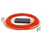 Picture of 10m CS to 2xLC Orange OM2 Simplex OFNR (Riser-Rated) Fiber Colorless Splitter Cable with 50/50 Ratio