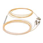 Picture of 3m LC to 2xLC Orange OM2 Simplex OFNR (Riser-Rated) Fiber Colorless Splitter Cable with 3mm OD Jacket and 50/50 Ratio