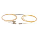 Picture of 3m LC to 2xLC Orange OM2 Simplex OFNR (Riser-Rated) Fiber Colorless Splitter Cable with 3mm OD Jacket and 50/50 Ratio