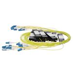 Picture of 3.3m LC to 2xLC Yellow OS2 Simplex OFNR (Riser-Rated) SMF Fiber Colorless Splitter Cable with 50/50 Ratio