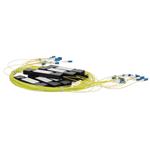 Picture of 3.3m LC to 2xLC Yellow OS2 Simplex OFNR (Riser-Rated) SMF Fiber Colorless Splitter Cable with 50/50 Ratio