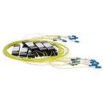 Picture of 3.3m LC to 2xLC Yellow OS2 Simplex OFNR (Riser-Rated) SMF Fiber Colorless Splitter Cable with 50/50 Ratio
