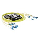 Picture of 3.3m LC to 2xLC Yellow OS2 Simplex OFNR (Riser-Rated) SMF Fiber Colorless Splitter Cable with 50/50 Ratio