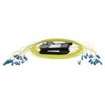 Picture of 3.3m LC to 2xLC Yellow OS2 Simplex OFNR (Riser-Rated) SMF Fiber Colorless Splitter Cable with 50/50 Ratio