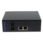 Picture of 10/100/1000Base-TX(RJ-45) x2 to 2 Open SFP Port POE+ (30W) Media Converter