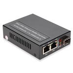 Picture of 10/100/1000Base-TX(RJ-45) x2 to 1 Open SFP Port POE+ (30W) Media Converter
