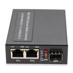 Picture of 10/100/1000Base-TX(RJ-45) x2 to 1 Open SFP Port POE+ (30W) Media Converter