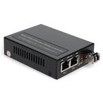 Picture of 2x 10/100/1000Base-TX(RJ-45) to 1000Base-SX(LC) MMF 850nm 550m Media Converter with PoE+