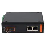 Picture of 2 10/100Base-TX(RJ-45) to 1 100Base-BXU(ST) SMF 1310nmTX/1550nmRX 20km Industrial Media Converter Switch