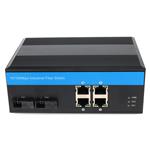 Picture of 4 10/100Base-TX(RJ-45) to 2 100Base-BXU(SC) SMF 1310nmTX/1550nmRX 20km Industrial Media Converter Switch