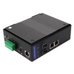 Picture of 10/100/1000Base-TX(RJ-45) x2 to 2 Open SFP Port Managed Industrial Media Converter Switch