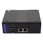 Picture of 10/100/1000Base-TX(RJ-45) x2 to 2 Open SFP Port Managed Industrial Media Converter Switch
