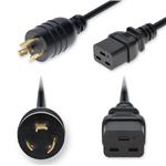 Picture of 6ft NEMA L5-20P Male to C19 Female Twist-Lock Compatible Industrial Grade 12 AWG 125V at 20A PVC SJT (Service Junior Thermoplastic) Black Power Cable