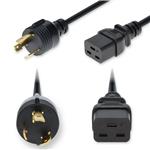 Picture of 10ft NEMA L5-30P Male to C19 Female Twist-Lock Compatible Industrial Grade 10 AWG 125V at 30A PVC SJT (Service Junior Thermoplastic) Black Power Cable