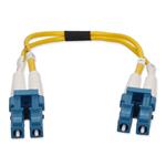 Picture of 0.25m LC to LC Yellow OS2 Duplex OFNR (Riser-Rated) SMF Fiber Patch Cable