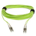 Picture of 0.5m LC to LC Lime Green OM5 Duplex OFNR (Riser-Rated) Fiber Patch Cable