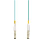 Picture of 0.5m LC to LC Aqua OM4 Simplex OFNP (Plenum-Rated) Fiber Patch Cable