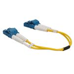 Picture of 0.15m LC to LC Yellow OS2 Duplex OFNR (Riser-Rated) SMF Fiber Patch Cable