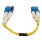 Picture of 0.15m LC to LC Yellow OS2 Duplex OFNR (Riser-Rated) SMF Fiber Patch Cable
