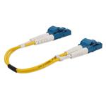 Picture of 0.15m LC to LC Yellow OS2 Duplex OFNR (Riser-Rated) SMF Fiber Patch Cable