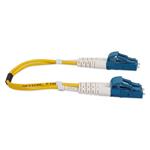 Picture of 0.15m LC to LC Yellow OS2 Duplex OFNR (Riser-Rated) SMF Fiber Patch Cable