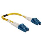 Picture of 0.15m LC to LC Yellow OS2 Duplex OFNR (Riser-Rated) SMF Fiber Patch Cable