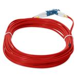 Picture of 10m LC to LC Red OS2 Duplex OFNR (Riser-Rated) TAA SMF Fiber Patch Cable